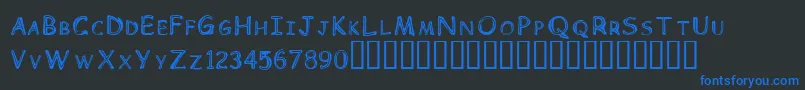 Children Font – Blue Fonts on Black Background