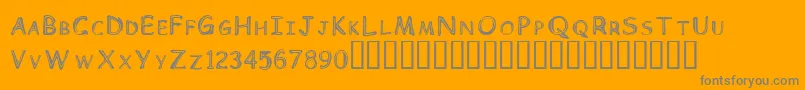 Children Font – Gray Fonts on Orange Background