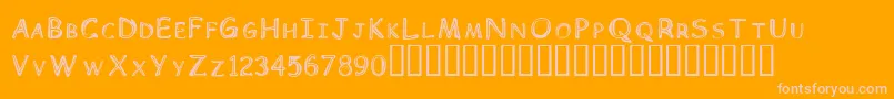 Children Font – Pink Fonts on Orange Background