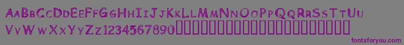 Children Font – Purple Fonts on Gray Background