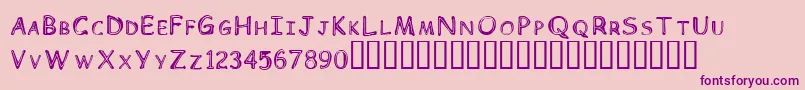 Children Font – Purple Fonts on Pink Background
