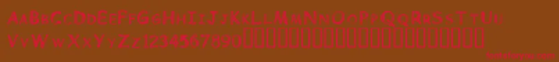 Children Font – Red Fonts on Brown Background