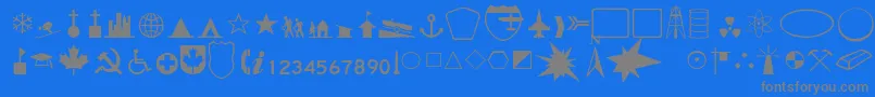 DeedaThin-Schriftart – Graue Schriften auf blauem Hintergrund