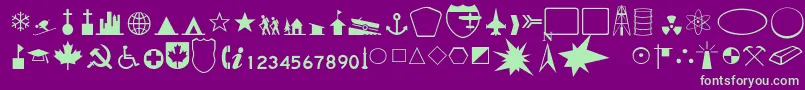 DeedaThin-Schriftart – Grüne Schriften auf violettem Hintergrund