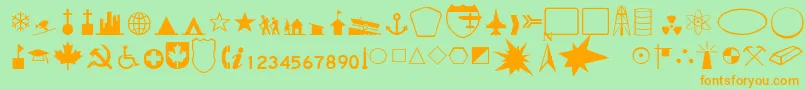 Шрифт DeedaThin – оранжевые шрифты на зелёном фоне