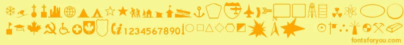 Fonte DeedaThin – fontes laranjas em um fundo amarelo