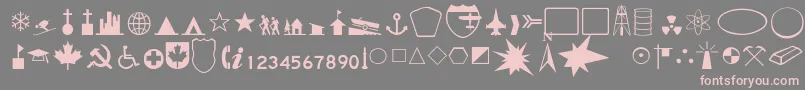 DeedaThin-Schriftart – Rosa Schriften auf grauem Hintergrund
