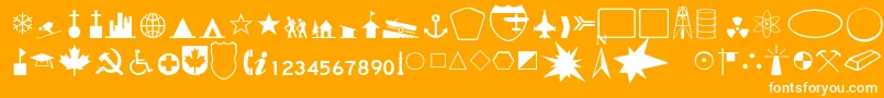DeedaThin-Schriftart – Weiße Schriften auf orangefarbenem Hintergrund