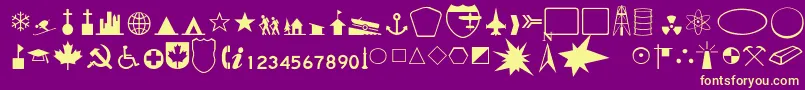 DeedaThin-fontti – keltaiset fontit violetilla taustalla