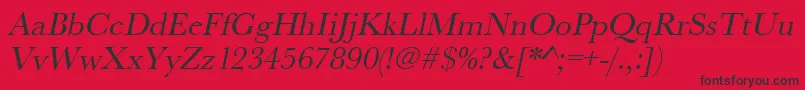 UrwbaskertOblique Font – Black Fonts on Red Background
