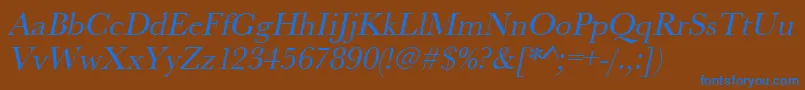 UrwbaskertOblique Font – Blue Fonts on Brown Background