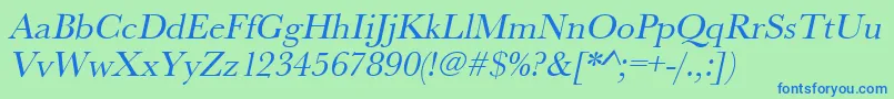 UrwbaskertOblique Font – Blue Fonts on Green Background