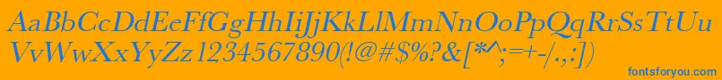 UrwbaskertOblique Font – Blue Fonts on Orange Background