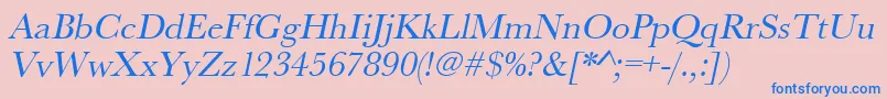 UrwbaskertOblique Font – Blue Fonts on Pink Background