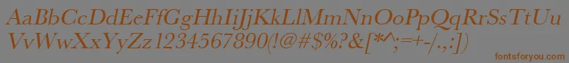 UrwbaskertOblique Font – Brown Fonts on Gray Background