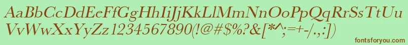 UrwbaskertOblique Font – Brown Fonts on Green Background