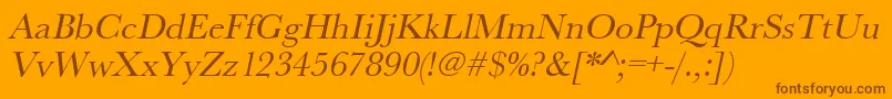 UrwbaskertOblique Font – Brown Fonts on Orange Background