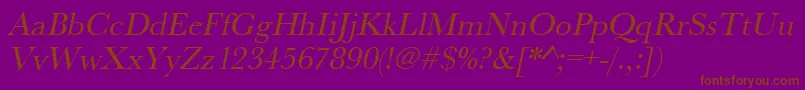 UrwbaskertOblique Font – Brown Fonts on Purple Background