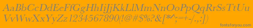 フォントUrwbaskertOblique – オレンジの背景に灰色の文字