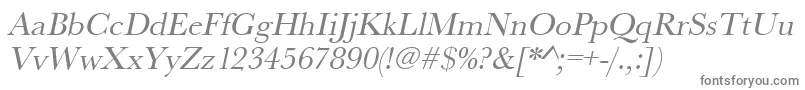 フォントUrwbaskertOblique – 白い背景に灰色の文字