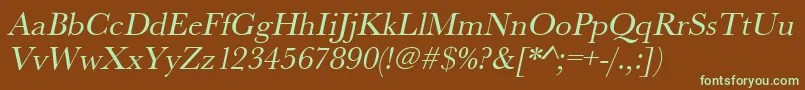 UrwbaskertOblique Font – Green Fonts on Brown Background