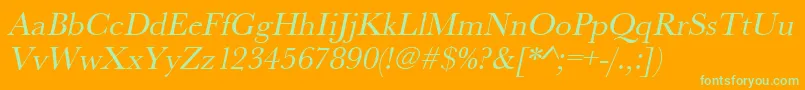 UrwbaskertOblique Font – Green Fonts on Orange Background