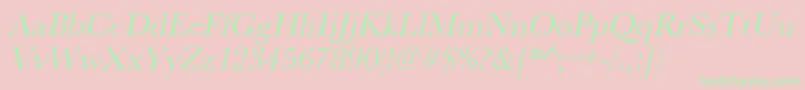 UrwbaskertOblique Font – Green Fonts on Pink Background