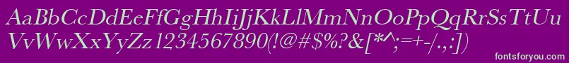 UrwbaskertOblique Font – Green Fonts on Purple Background