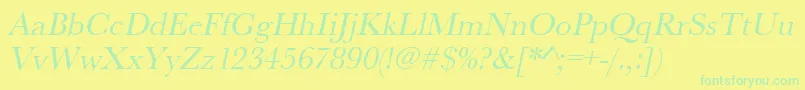 UrwbaskertOblique Font – Green Fonts on Yellow Background