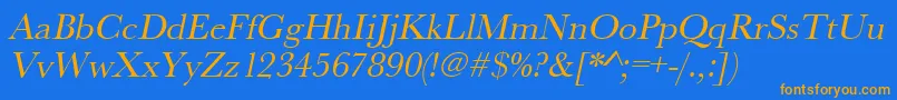 UrwbaskertOblique Font – Orange Fonts on Blue Background