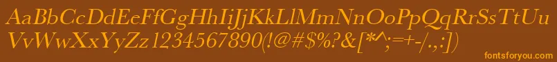 UrwbaskertOblique Font – Orange Fonts on Brown Background