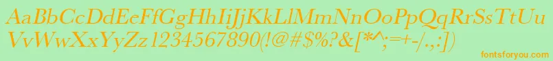 UrwbaskertOblique Font – Orange Fonts on Green Background