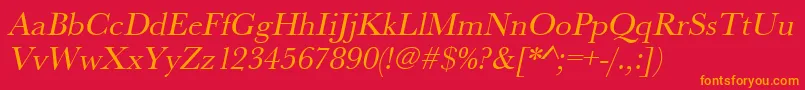 UrwbaskertOblique Font – Orange Fonts on Red Background