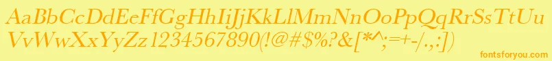 UrwbaskertOblique Font – Orange Fonts on Yellow Background