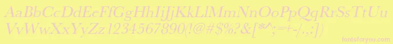 UrwbaskertOblique Font – Pink Fonts on Yellow Background