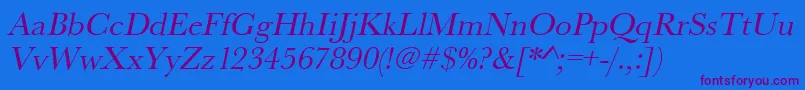 UrwbaskertOblique Font – Purple Fonts on Blue Background