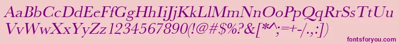 UrwbaskertOblique Font – Purple Fonts on Pink Background