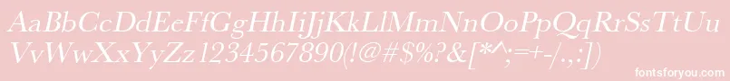UrwbaskertOblique-Schriftart – Weiße Schriften auf rosa Hintergrund