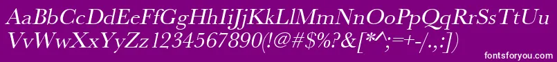 フォントUrwbaskertOblique – 紫の背景に白い文字
