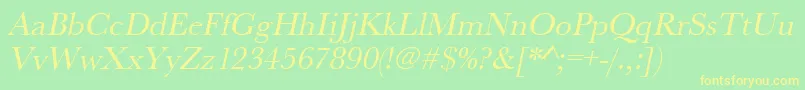 UrwbaskertOblique Font – Yellow Fonts on Green Background