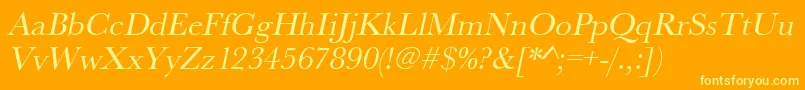 UrwbaskertOblique Font – Yellow Fonts on Orange Background