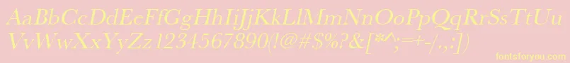 UrwbaskertOblique Font – Yellow Fonts on Pink Background