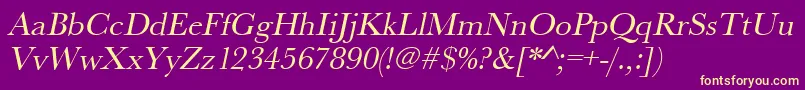UrwbaskertOblique Font – Yellow Fonts on Purple Background