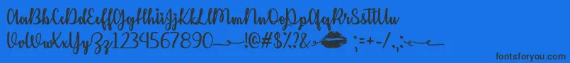 KissMeOrNotOtf Font – Black Fonts on Blue Background