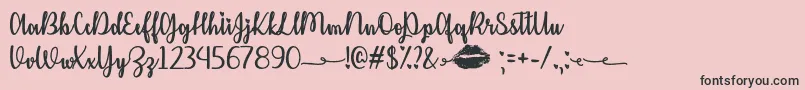 KissMeOrNotOtf-Schriftart – Schwarze Schriften auf rosa Hintergrund