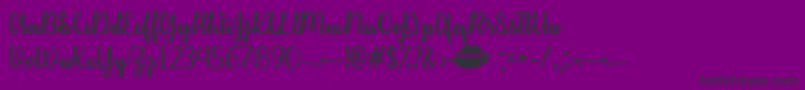 KissMeOrNotOtf Font – Black Fonts on Purple Background