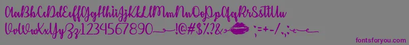 KissMeOrNotOtf Font – Purple Fonts on Gray Background