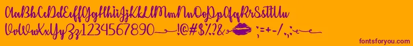 KissMeOrNotOtf Font – Purple Fonts on Orange Background