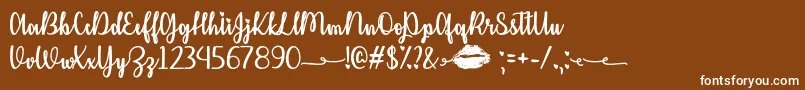 KissMeOrNotOtf Font – White Fonts on Brown Background