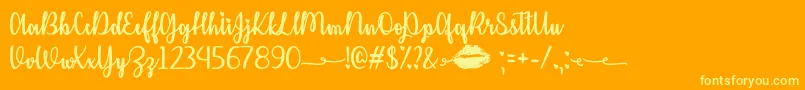KissMeOrNotOtf Font – Yellow Fonts on Orange Background
